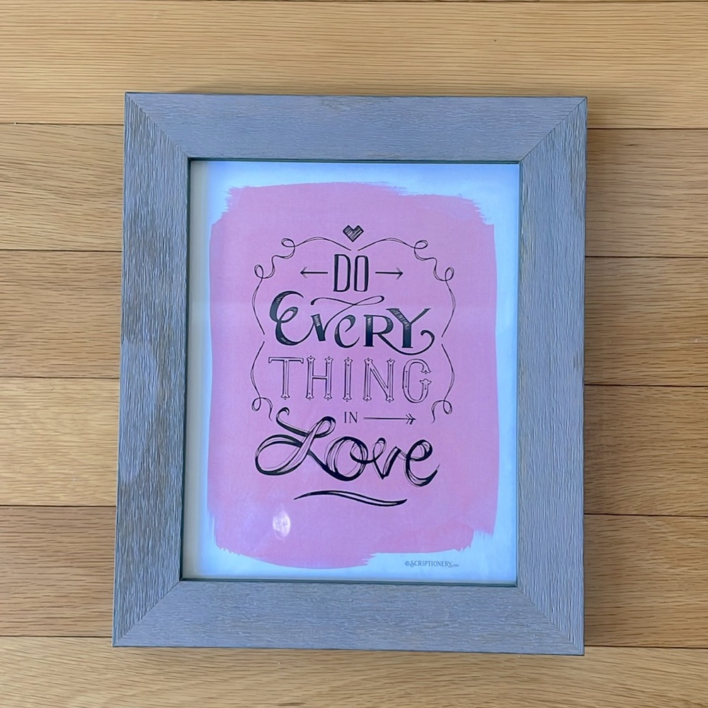 “Love” print.  Valentine’s Day!